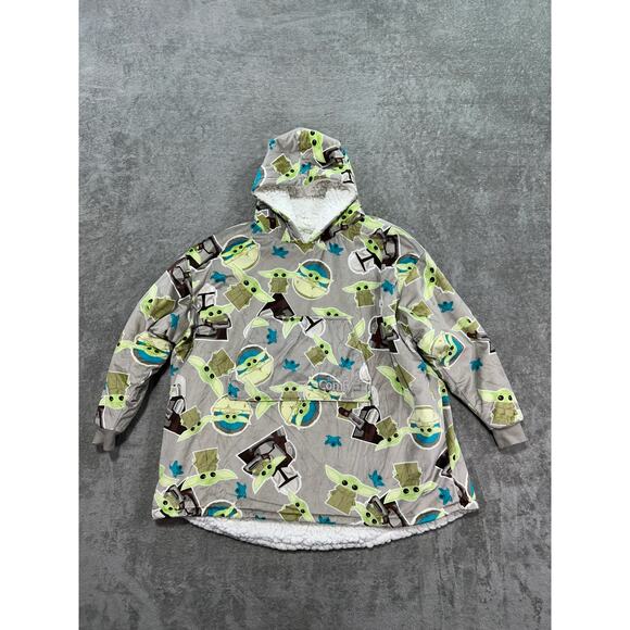 The Comfy Original Hoodie Fleece Sherpa Blanket Jr Star Wars Mandalorian Grogu - Picture 1 of 7